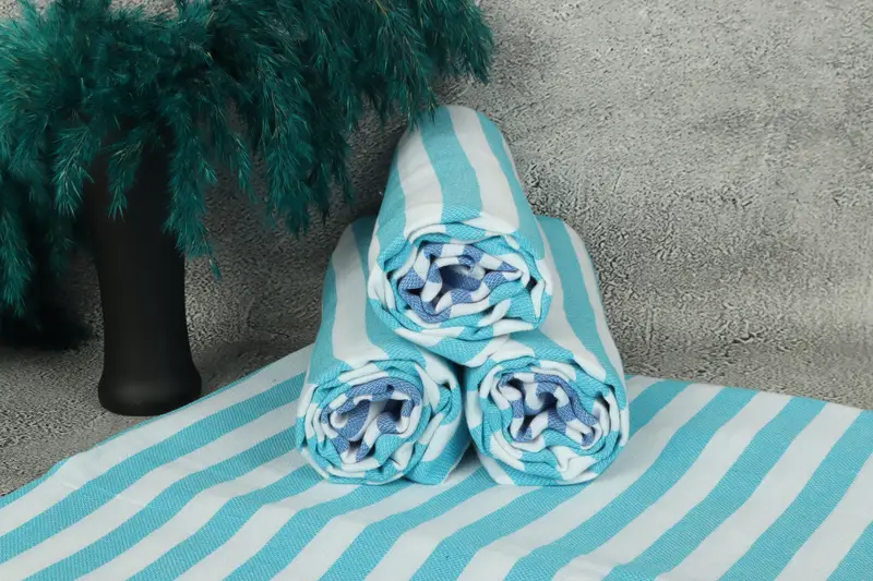 68x36 Cotton Striped Towel, Decorative Towel, Turkish beach towel, Quick-dry peshtemal, First Wedding Anniversary Gift, Bridal Gifts, Gift For Him - 7