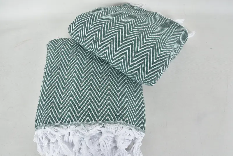 Wedding Gift Customized Blanket, Turkish Blanket, 96x80 Cotton Chevron Towel, Bridesmaid Gifts, Woven Blanket, Bridal Shower Favor, Shower Curtain - 6