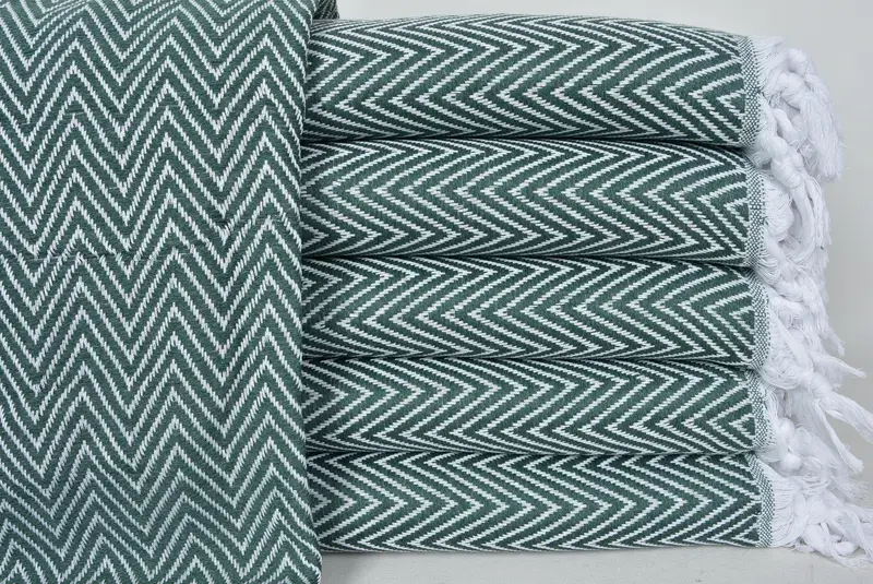 Wedding Gift Customized Blanket, Turkish Blanket, 96x80 Cotton Chevron Towel, Bridesmaid Gifts, Woven Blanket, Bridal Shower Favor, Shower Curtain - 1
