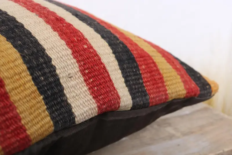 12x12 Red Cushion Cover, Pillow Sham, Antique Pillows, Interior Designer Pillow, Crochet Pattern Cushion Cover, Turkish Kilim Pillow - 6