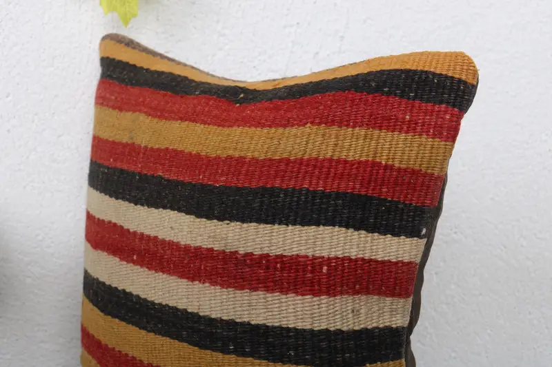 12x12 Red Cushion Cover, Pillow Sham, Antique Pillows, Interior Designer Pillow, Crochet Pattern Cushion Cover, Turkish Kilim Pillow - 5
