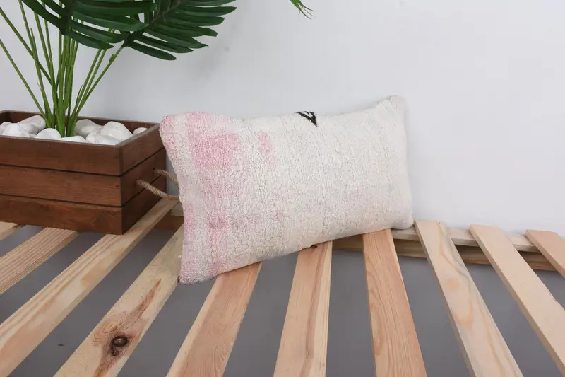 8x16 Beige Pillow Sham, Turkish Pillow, Office Chair Cushion Cover, Anatolian Cushion Case, Vintage Kilim Pillow, Boho Pillow, Cushion Cover - 4