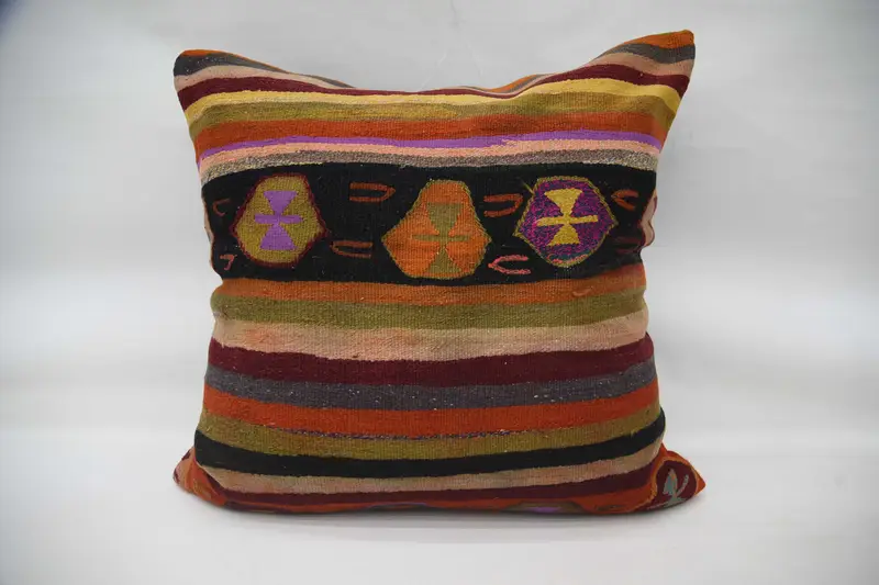 Kilim Cushion Sham, Home Decor Pillow, Yoga Pillow Sham, Aztec Pillow Cover, Pillow, Pillow for Couch, Ottoman Pillow Cover, 32x32 Green Pillow - 1
