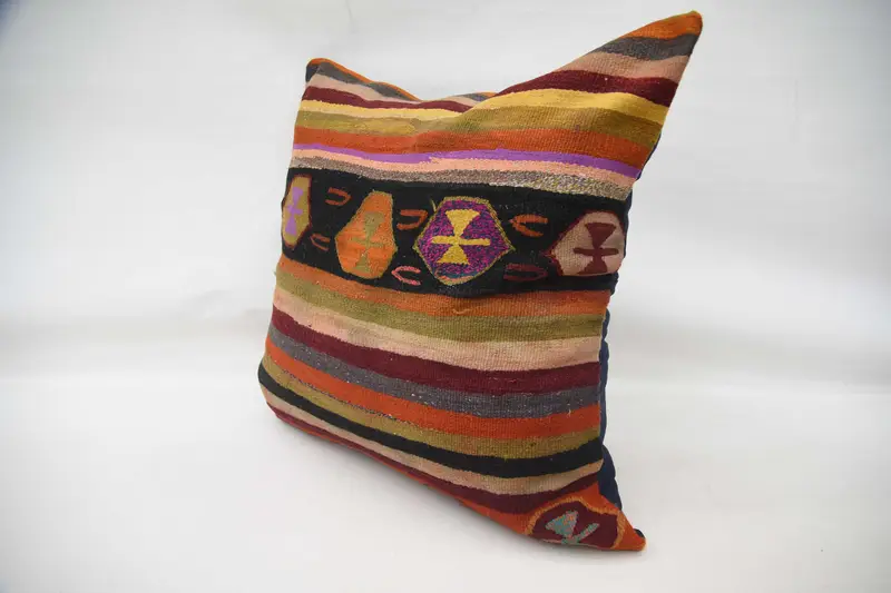 Kilim Cushion Sham, Home Decor Pillow, Yoga Pillow Sham, Aztec Pillow Cover, Pillow, Pillow for Couch, Ottoman Pillow Cover, 32x32 Green Pillow - 5