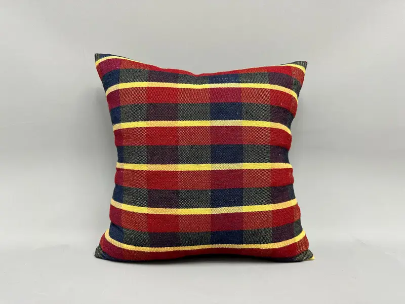 Cushion Case, Pillow for Sofa, 18x18 Red Pillow Cover, Boho Pillow Sham Cover, Outdoor Cushion, Antique Pillows, Outdoor Patio Cushion - 4
