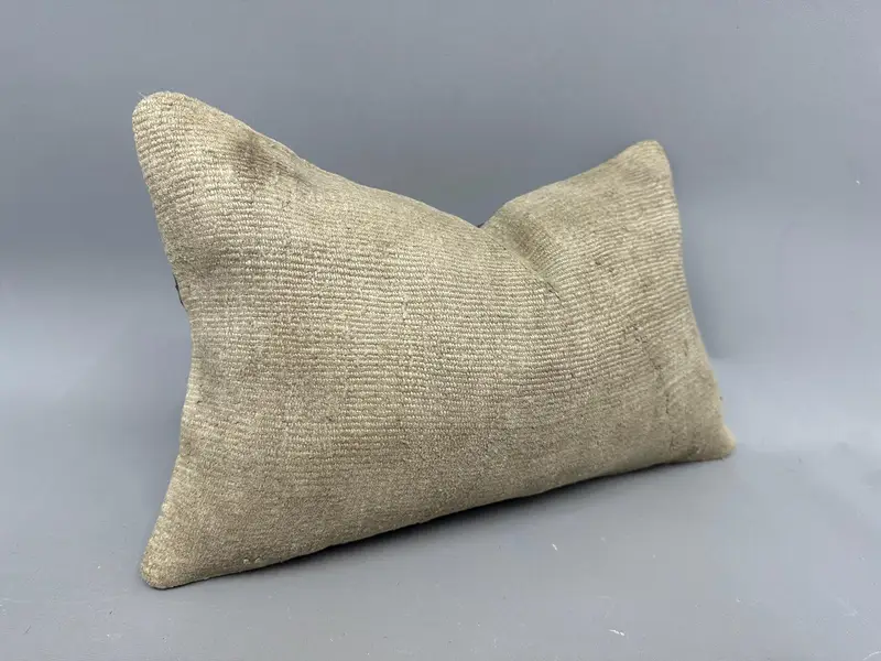 Handmade Throw Cushion Cover, Accent Throw Pillow Sham, 12x20 Brown Cushion, Turkish Pillow, Pillow Cover, Antique Pillows, Vintage Pillow - 2