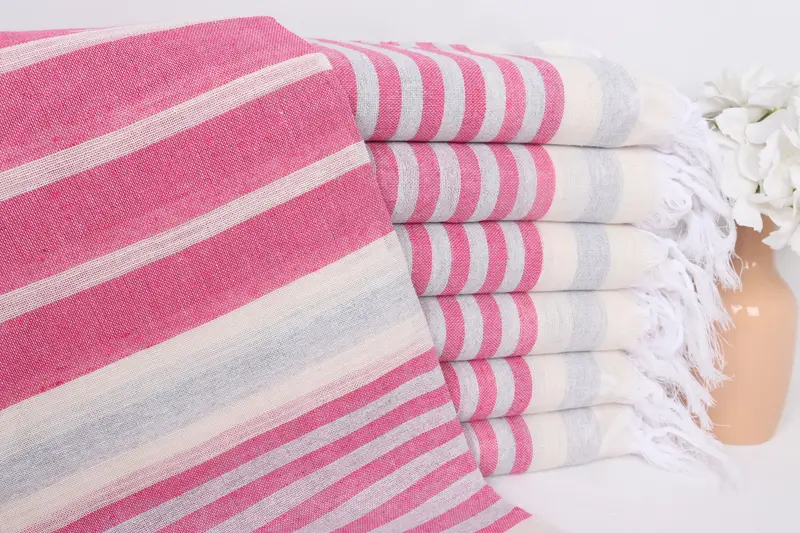 Quick-Dry Beach Towel, Best Friend Gift Ideas, Personalized Wedding Gift, Turkish Towel USA, 68x40 Cotton Striped Towel, Custom Wedding Towel - 1