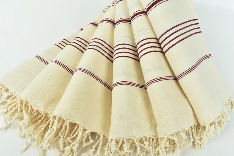 Custom Beach Towel, Custom Turkish Towel, 70x40 Linen Striped Towel, Traditional Turkish peshtemal for hammam, Thin towel, Beach towel, Custom Gifts - 4