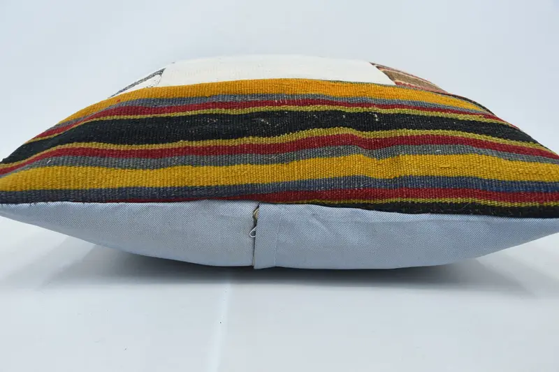 Pillow Cover, 24x24 Brown Pillow Cover, Home Decor Pillow, Handmade Kilim Cushion, Vintage Kilim Throw Pillow, Ethnic Pillow Cover Pillow Cover - 5