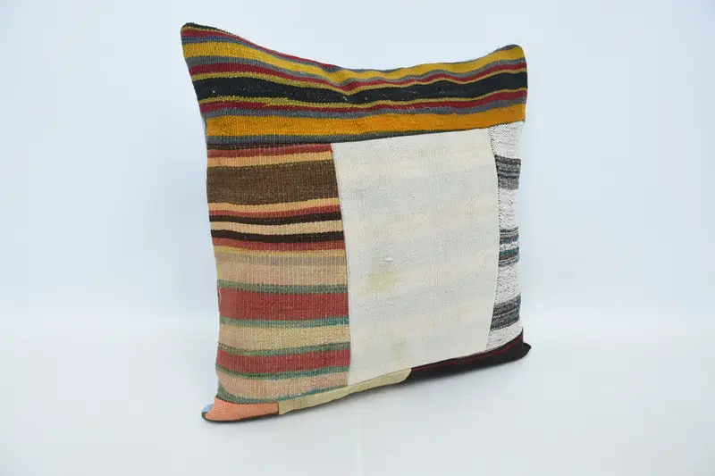 Pillow Cover, 24x24 Brown Pillow Cover, Home Decor Pillow, Handmade Kilim Cushion, Vintage Kilim Throw Pillow, Ethnic Pillow Cover Pillow Cover - 3
