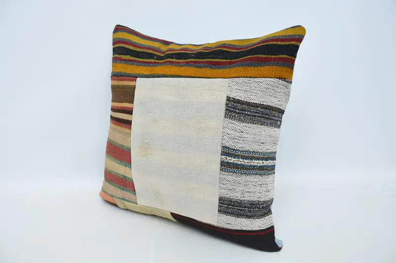 Pillow Cover, 24x24 Brown Pillow Cover, Home Decor Pillow, Handmade Kilim Cushion, Vintage Kilim Throw Pillow, Ethnic Pillow Cover Pillow Cover - 4