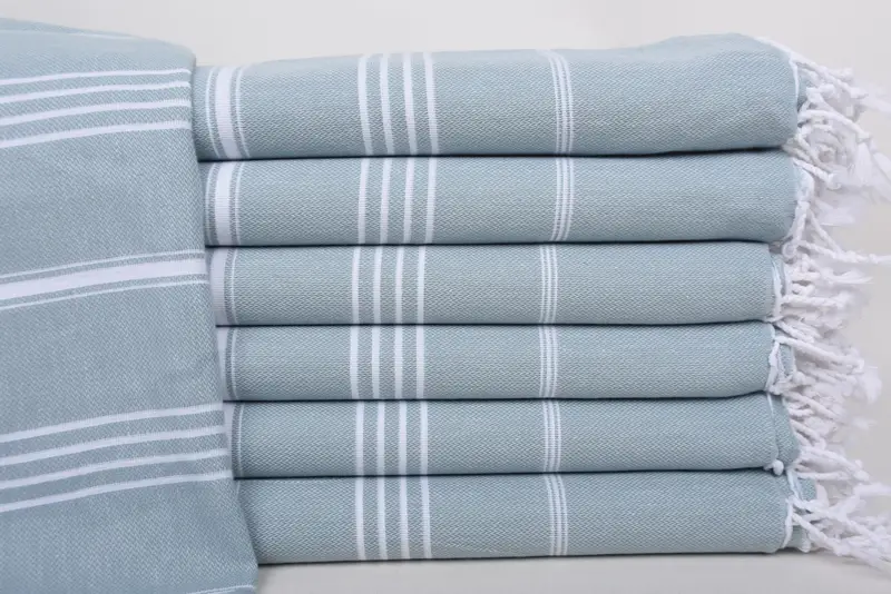 Personalized Beach Towel Organic Cotton Pastel Green, 70x40 Inches