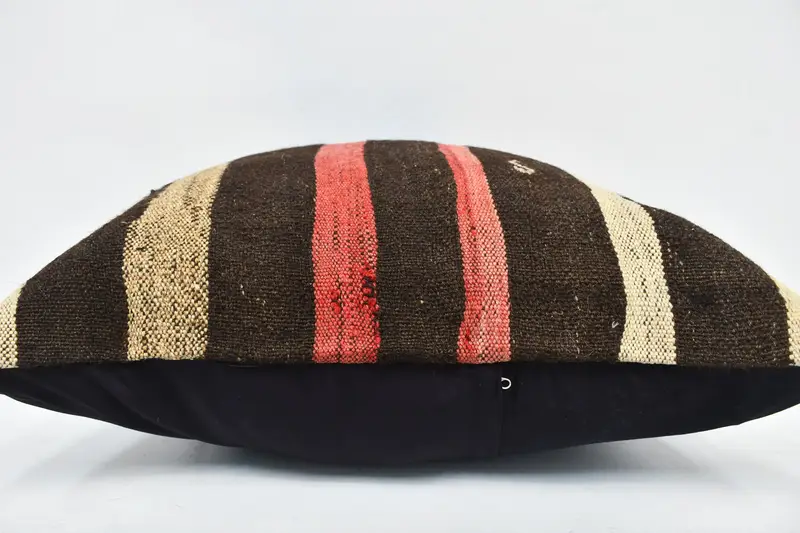 Living Room Throw Pillow, Turkish Kilim Pillow, 28x28 Brown Pillow Sham, Cushion, Kilim Pillow Cover, Pillow for Couch - 5