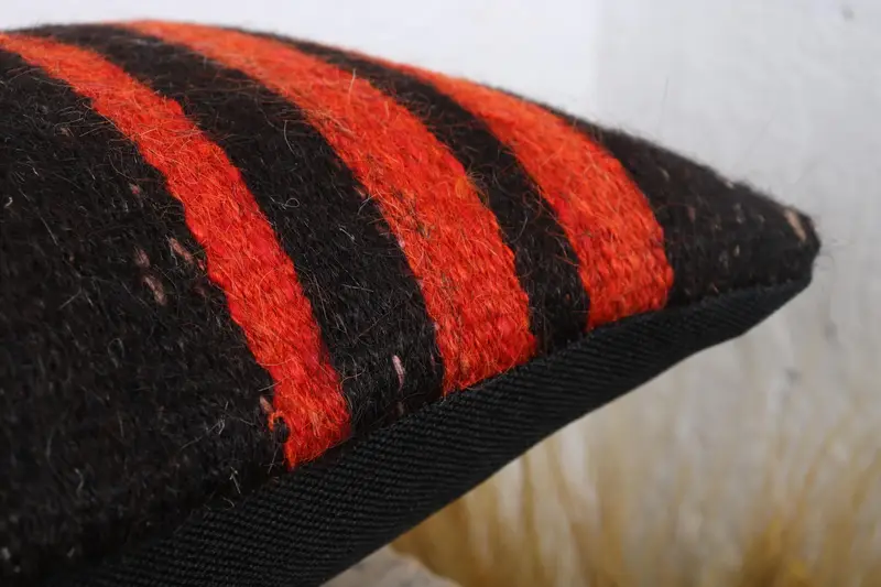 Aztec Pillow Cover, Crochet Pattern Pillow Case, Boho Pillow Sham Cover, Antique Pillows, Pillow, 12x36 Black Cushion Cover, Kilim Cushion Sham - 6