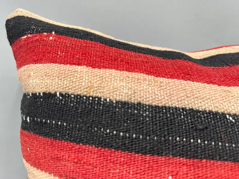 18x18 Red Pillow Case, Ethnical Kilim Rug Pillow, Pillow, Handmade Kilim Cushion, Pillow for Couch, Sofa Bolster Pillow, Sofa Bolster Cushion Cover - 5
