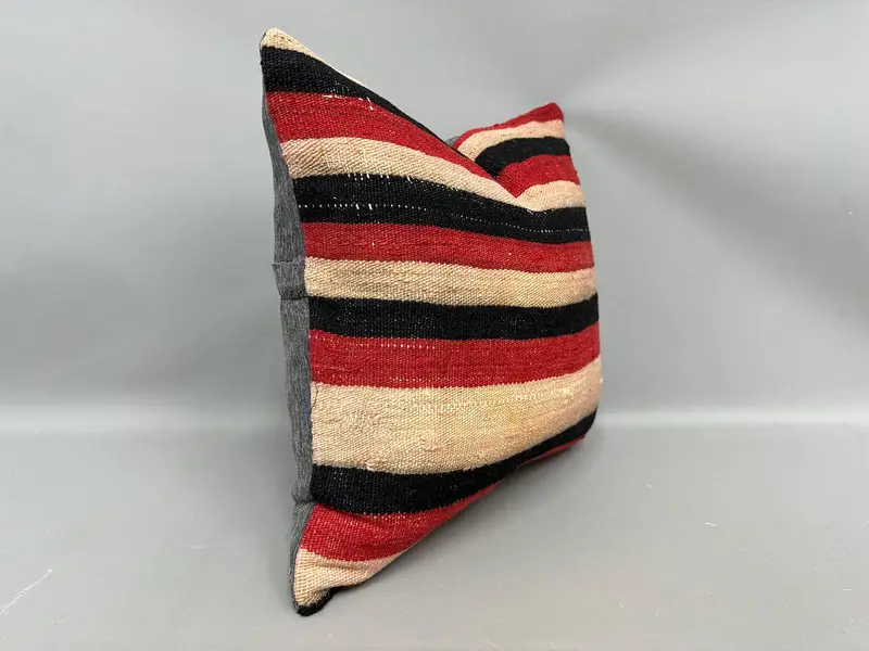 18x18 Red Pillow Case, Ethnical Kilim Rug Pillow, Pillow, Handmade Kilim Cushion, Pillow for Couch, Sofa Bolster Pillow, Sofa Bolster Cushion Cover - 2