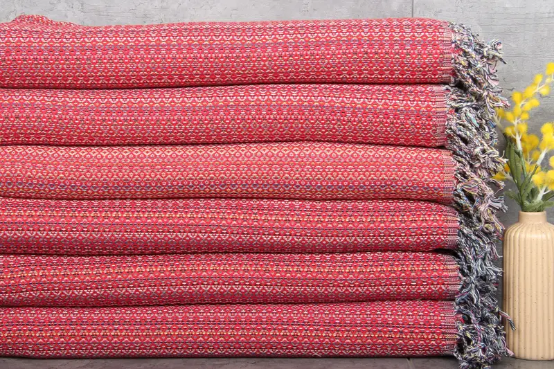 Personalized Turkish Beach Towel Red, Organic Cotton, 40x71 Inches