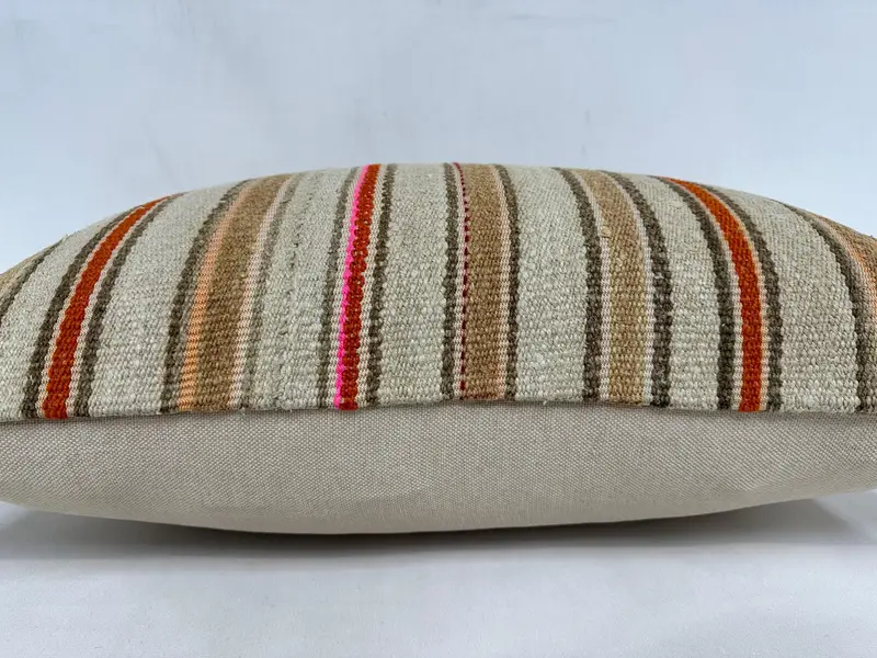 Etnik Kilim Halı Yastığı, 20x28 Bej Yastık Sahibi, Antik Yastıklar, Toss Yastığı Kapağı, Salon Atma Yastığı, El Yapımı Kilim Yastığı, Yastık - 5