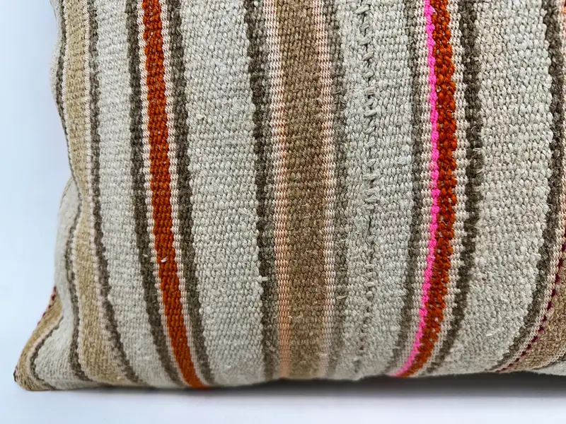 Etnik Kilim Halı Yastığı, 20x28 Bej Yastık Sahibi, Antik Yastıklar, Toss Yastığı Kapağı, Salon Atma Yastığı, El Yapımı Kilim Yastığı, Yastık - 2