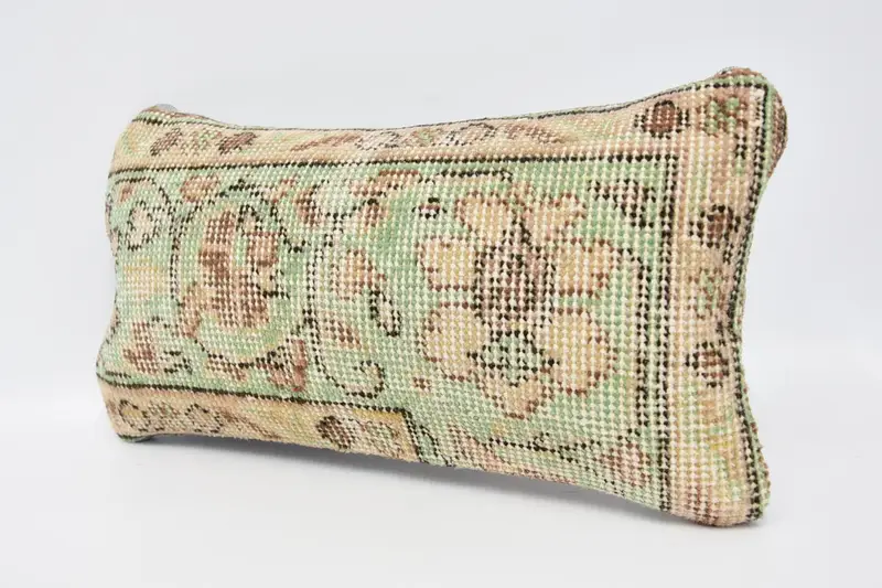 8x16 Green Pillow Case, Boho Pillow, Vintage Pillow Case, Kilim Pillow, Pillow Cover, Ethnical Kilim Rug Pillow, Cotton Pillow - 4