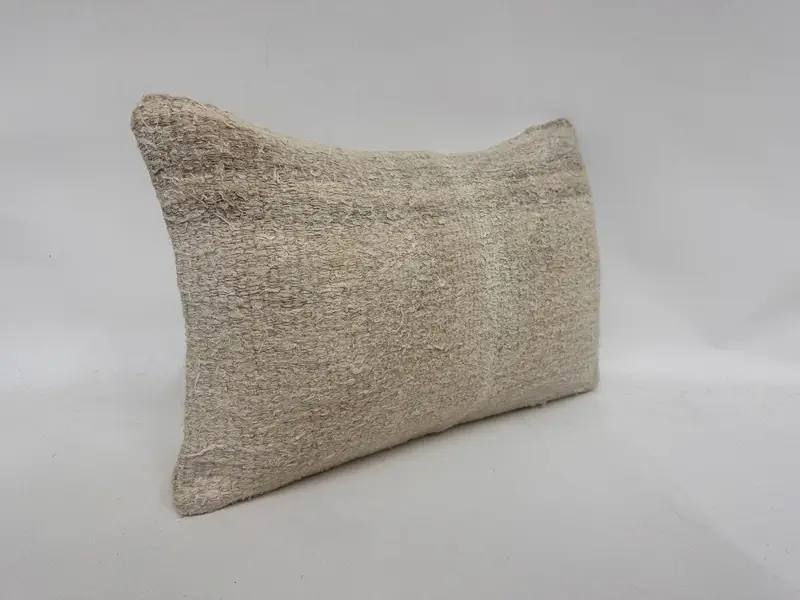 12x20 White Pillow Sham, Kilim Pillow Cover, Lounge Throw Pillow Case, Handmade Kilim Cushion, Ethnical Kilim Rug Pillow, Cushion - 3
