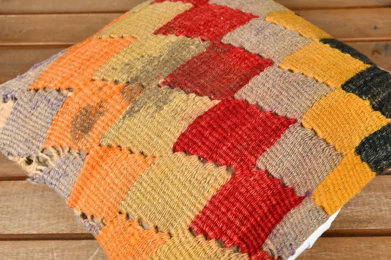 Cushion Cover, Interior Designer Pillow, Vintage Pillow, Boho Pillow, Decorative Throw Pillow Cover, 12x12 Red Cushion Case - 3