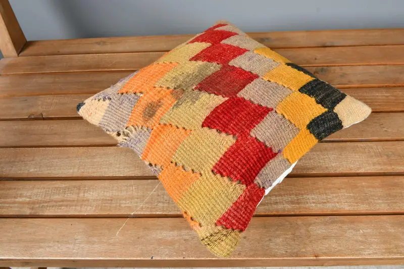 Cushion Cover, Interior Designer Pillow, Vintage Pillow, Boho Pillow, Decorative Throw Pillow Cover, 12x12 Red Cushion Case - 2