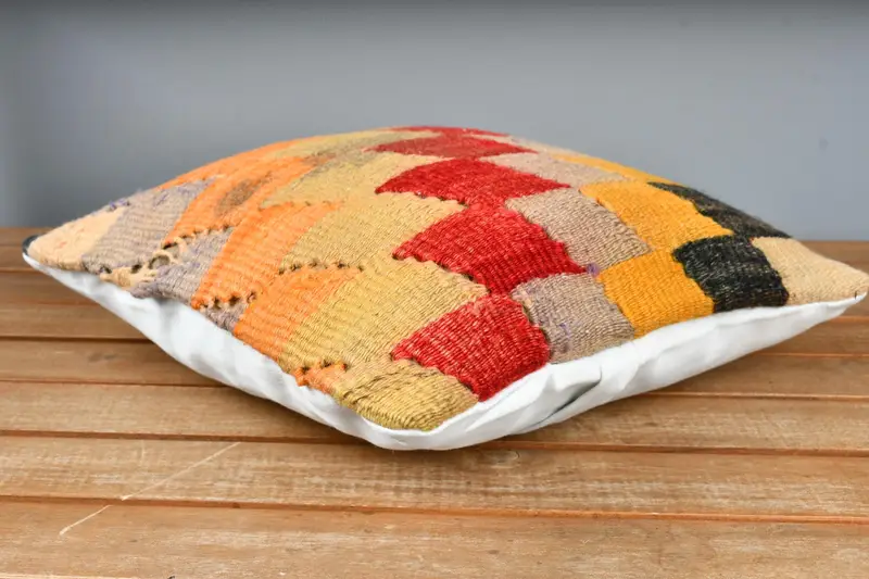 Cushion Cover, Interior Designer Pillow, Vintage Pillow, Boho Pillow, Decorative Throw Pillow Cover, 12x12 Red Cushion Case - 4