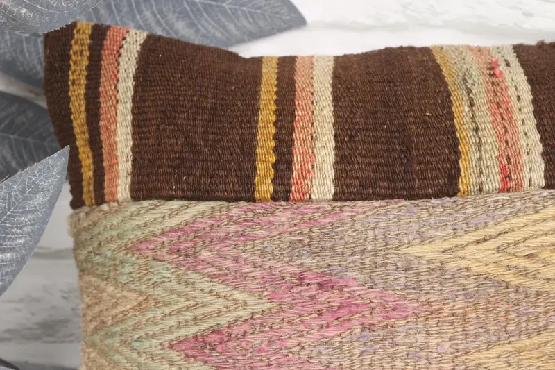 Turkish Kilim Pillow, Antique Pillows, Tapestry Pillow Sham, Interior Designer Pillow, 16x16 Yellow Cushion, Muted Pillow Sham, Pillow Sham - 2