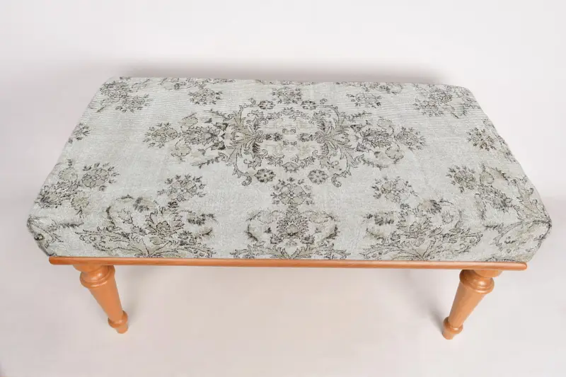 モジュール式オットマンセット、グレー＆ブラウンのキリム風オットマン