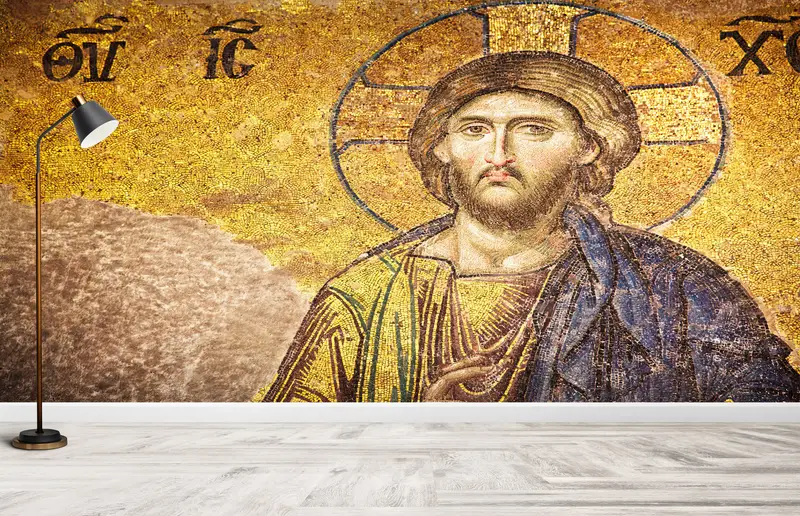 Paper Wall Art, Bright Wall Paper, Mosaic Wall Painting, Modern Mural, Jesus Christ, 3d Wall Paper, Abstract Wall Print, - 6