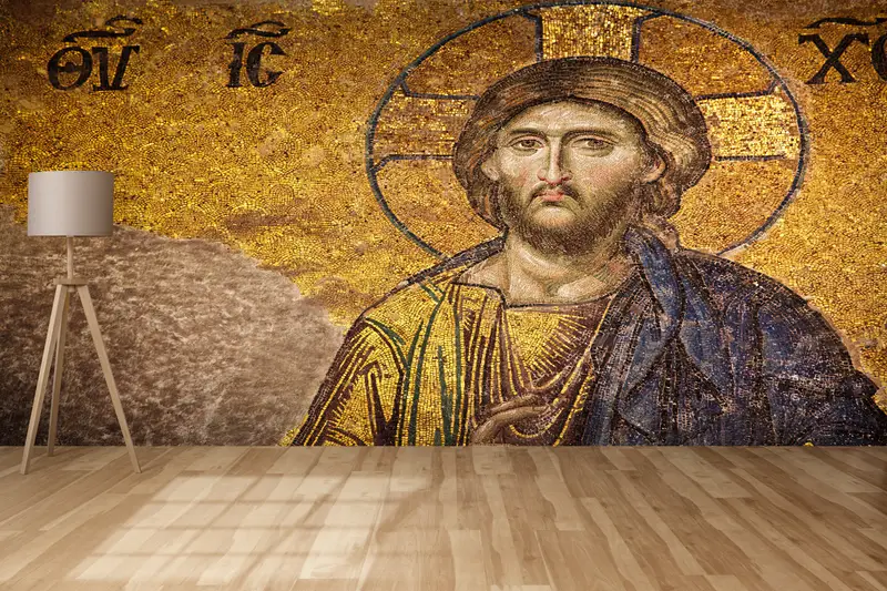 Paper Wall Art, Bright Wall Paper, Mosaic Wall Painting, Modern Mural, Jesus Christ, 3d Wall Paper, Abstract Wall Print, - 8