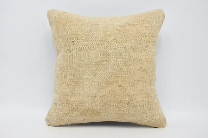 Vintage Plaid Beige Euro Sham, Square Gift 18x18 inch Pillow Cover - 1