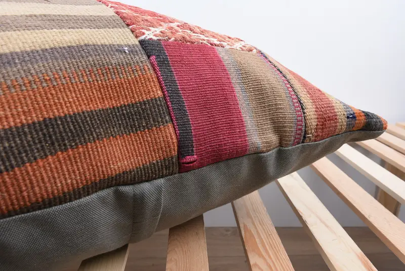 28x28 Brown Pillow Cover, Kilim Cushion Sham, Floor Cushion, Patio Pillow Cover, Natural Pillow Cover, Pillow for Sofa, Turkish Pillow, Pillow - 7