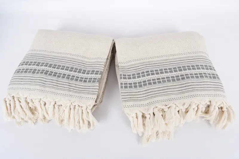 Bachelorette Gifts, Boho Throw Blankets, Wedding For Favor, Woven Throw Blanket, 96x94 Linen Striped Towel, Monogram Beach Blanket, Organic Throw - 6