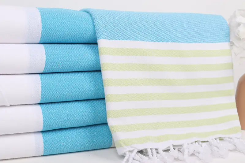 Quick-dry peshtemal, Valentines Day Gift, Turkish Towel Set, Hammam Towel USA, Wedding Favors, Personalized Wedding Gift, 70x40 Cotton Striped Towel - 2