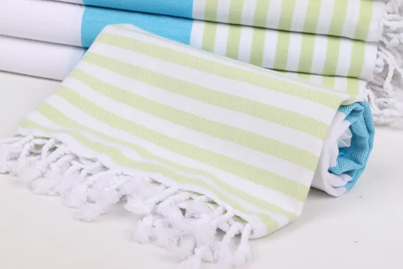 Quick-dry peshtemal, Valentines Day Gift, Turkish Towel Set, Hammam Towel USA, Wedding Favors, Personalized Wedding Gift, 70x40 Cotton Striped Towel - 4