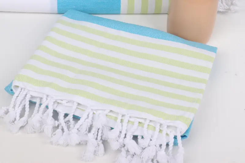 Quick-dry peshtemal, Valentines Day Gift, Turkish Towel Set, Hammam Towel USA, Wedding Favors, Personalized Wedding Gift, 70x40 Cotton Striped Towel - 5