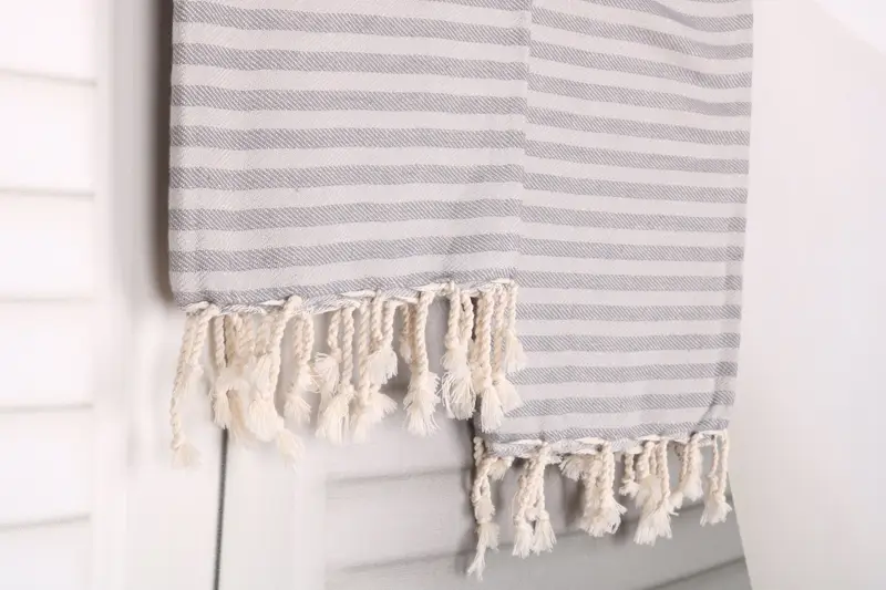 Custom Name Towel, Organic Towel, Travel Towel, Custom Wedding Gift, Sand-free towel, 70x40 Cotton Striped Towel, Personalised Gift, Hammam towel - 8