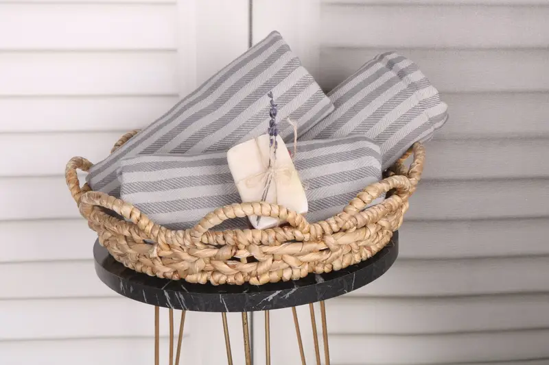 Custom Name Towel, Organic Towel, Travel Towel, Custom Wedding Gift, Sand-free towel, 70x40 Cotton Striped Towel, Personalised Gift, Hammam towel - 4