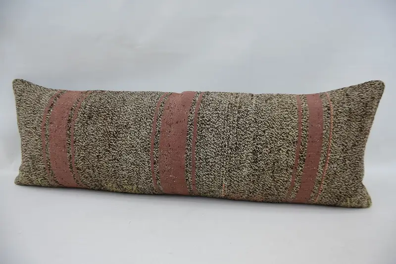 Turkish Pillow, Ottoman Cushion Cover, Boho Chic Pillow Cover, Kilim Pillow Cover, 12x36 Beige Pillow Sham, Cushion Cover, Interior Designer Pillow - 5