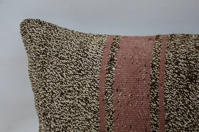 Turkish Pillow, Ottoman Cushion Cover, Boho Chic Pillow Cover, Kilim Pillow Cover, 12x36 Beige Pillow Sham, Cushion Cover, Interior Designer Pillow - 2