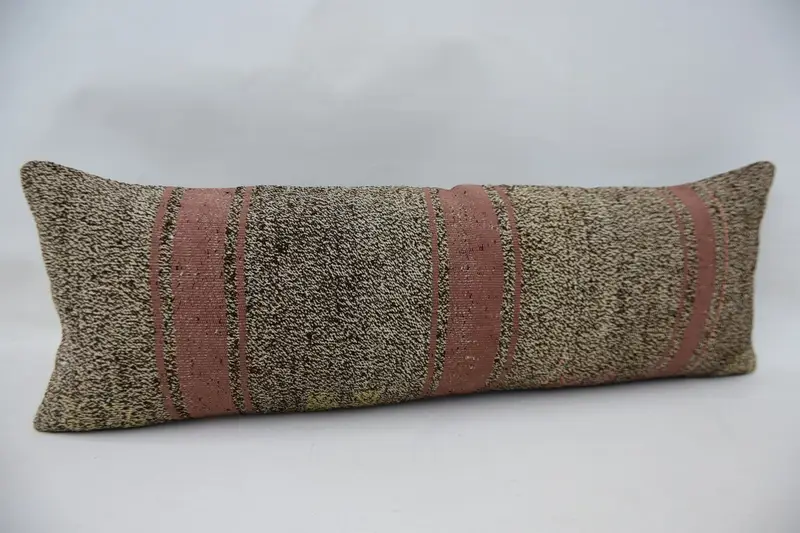 Turkish Pillow, Ottoman Cushion Cover, Boho Chic Pillow Cover, Kilim Pillow Cover, 12x36 Beige Pillow Sham, Cushion Cover, Interior Designer Pillow - 3