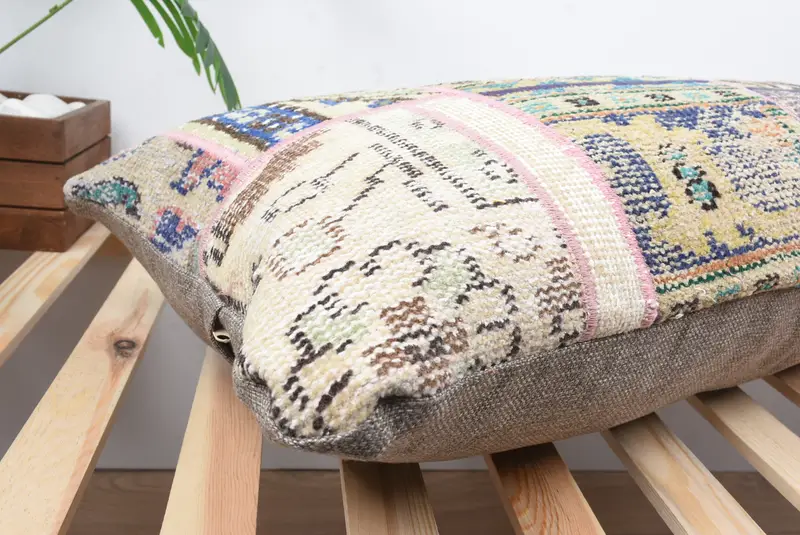 Boho Pillow, Nautical Throw Pillow Sham, Pillow for Sofa, 16x36 Blue Pillow, Boho Throw Pillow, Pillow Case, Vintage Kilim Throw Pillow, Car Cushion - 6