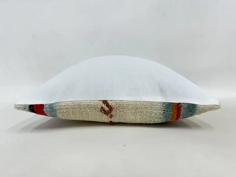 Vintage Kilim Throw Pillow, 16x16 Beige Pillow Cover, Garden Pillow Case, Home Decor Pillow, Pillow for Couch, Boho Throw Pillow Case, Pillow - 7