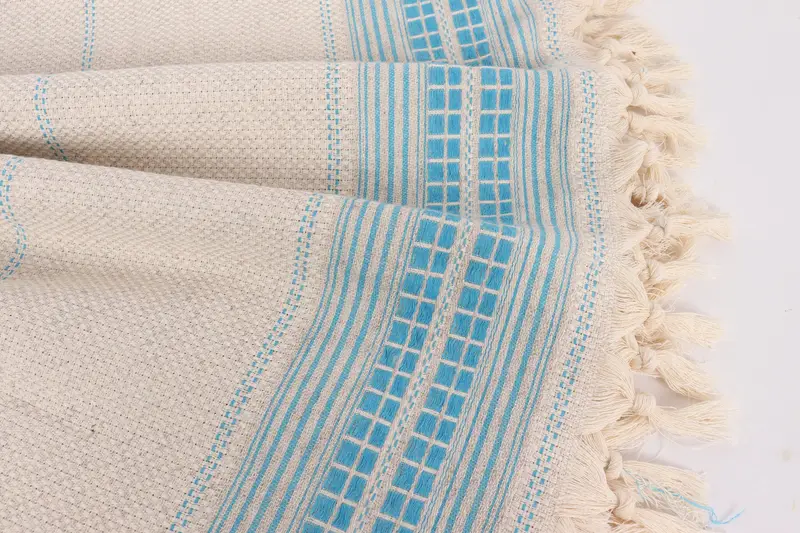Christmas Favors, Throw Blanket Couch, Decorative Blanket, Organic Beach Blanket, Custom Blanket, Turkish Blanket Queen, 96x94 Linen Striped Towel - 8