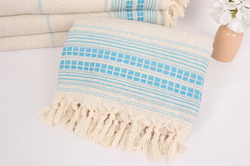 Christmas Favors, Throw Blanket Couch, Decorative Blanket, Organic Beach Blanket, Custom Blanket, Turkish Blanket Queen, 96x94 Linen Striped Towel - 4