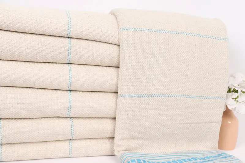 Christmas Favors, Throw Blanket Couch, Decorative Blanket, Organic Beach Blanket, Custom Blanket, Turkish Blanket Queen, 96x94 Linen Striped Towel - 2