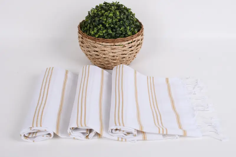 Monogram el havlu, kişiselleştirilmiş el havlu, ev dekor hediyeleri, Türk havlu, 40x24 pamuklu çizgili havlu, nedime havlu, kişiselleştirilmiş bulaşık havlu - 6
