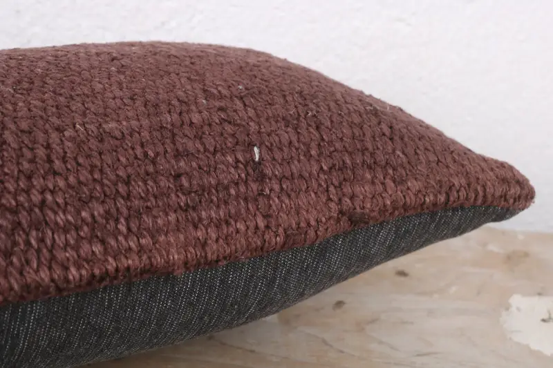 8x16 Brown Pillow Cover, Toss Pillow Cover, Patio Cushion, Handmade Kilim Cushion, Pillow Cover, Yoga Pillow Cover, Kilim Pillow Cover, Kilim Pillow - 6